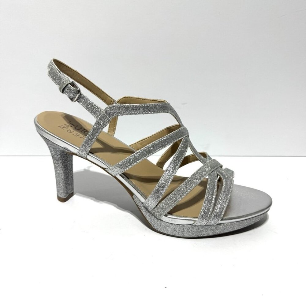 Naturalizer Womens Baylor Sandal Silver Size 9 M